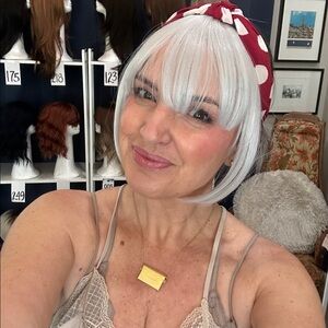 Silver White Grey clip in Bangs, synthetic